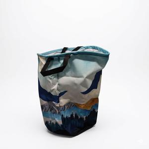 Mountains Laundry Basket, Foldable with Handles Tote Bag Oxford Cloth for Bathroom Bedroom Dirty Clothes Storage Bucket 16" x 20