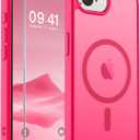 SUPFINE Magnetic for iPhone 17e Case/iPhone 16e Case (Compatible with MagSafe)(Military Grade Drop Protection) Slim Translucent Matte Shockproof with Anti-Fingerprint Phone Case,Hot Pink