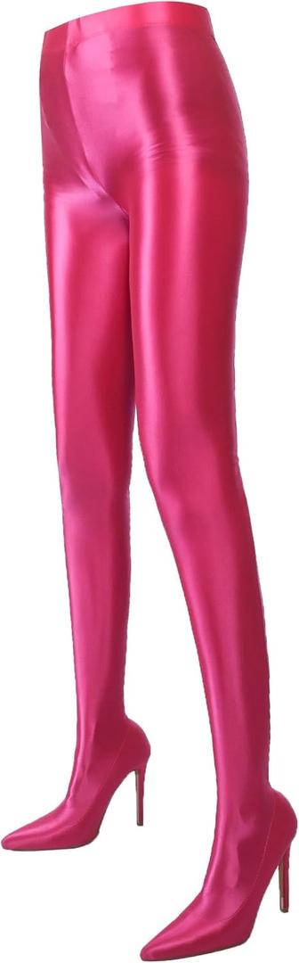 Pull On Legging Boots for Women Thigh High Stiletto Stretch Heel Boots (8, Pink)