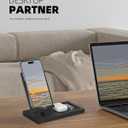 2 x Cell Phone Stand, Portable Phone Holder, Clear Phone Stand for Desk (Black (with Tray))