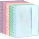 10 Pack Discbound Pocket 8.5 * 11.1 Inch Letter Size Pocket Dividers Discbound Notebook Planner Plastic Envelopes Planner Pocket Inserts for School Office Home Work Organizer