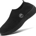 Black Sneakers for Women Walking Slip On Shoes Women Light Comfortable Tennis Workout Sneakers Casual Mesh Womens Tennis Shoes (5)