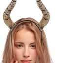 VALICLUD Halloween Horn Headband, Bull Horns Accessory - Animal Simulation Horn Headband Headwear for Animal Fancy Dress Headband Halloween Festival Dance Party Cosplay