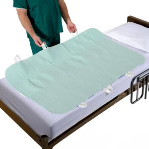 Patient Aid 34" x 72" Positioning Bed Pad with Handles | Incontinence Mattress Bedding Protector Liner Underpad | with Straps for Easy Lift Transfer | Reusable Washable Waterproof | Hospital Quality (34x72 Inch (Pack of 1))