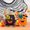 Winlyn 63 Sets Halloween Craft Kits Fall Crafts DIY Wooden Pumpkin Ornaments Decorations Art Sets Unfinished Wood Pumpkins Halloween Stickers for Kids Art Project Home Classroom Party Activities