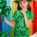 Boys Girls St Patrick's Graphic Party Tee Shirts Irish Short Sleeve Shamrock Tops Green Tie Dye Clover 11-12 Years