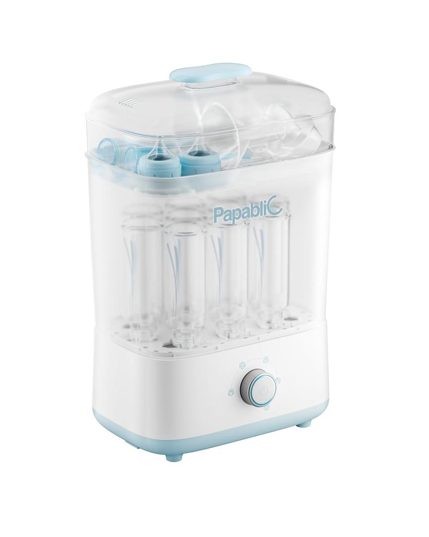 Papablic Baby Bottle Sterilizer and Dryer, Esterilizador De Biberones, Electric Steam Sterilizer for Baby Bottles, Pacifiers, and Pump Parts, Large Capacity 10 Bottle, Fast Sanitizes and Dries Bottles