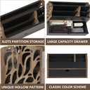 Desk Organizer with Drawer Wood File Office Mail Organizer Countertop-5 Slot Tabletop Storage Pen Organizer Letter Holder for School Home Office Supplies