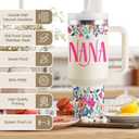 Nana Gifts Birthday Gifts for Nana Gift for Grandma from Granddaughter Grandson Grandkids Best Grandma Gift Ideas for Mothers Day Christmas 40oz Travel Cup Insulated Tumbler with Lid & Straw