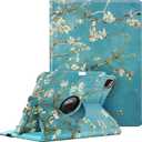 Fintie Rotating Case for iPad Pro 11-inch (4th / 3rd Generation) 2022/2021-360 Degree Swiveling Stand Cover w/Pencil Holder, Auto Sleep/Wake, Also Fit iPad Pro 11" 2nd/1st Gen, Blossom