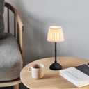 KDG Portables Cordless Table Lamp, Fabric Shade Desk Lamp, 5000mAh Rechargeable Battery Powered Lighting, Dimmable Light for Dining Room, Bedroom, Bedside, Bar, Night Light, Camping, Balcony (Black)