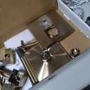 Delta Modern Square Shower System Faucet Set, Brushed Gold 6.5-inch Shower Head and Handle Set, Valve Trim Kit, Champagne Bronze T342703-CZ (Valve Not Included)