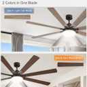 72 Inch Ceiling Fans with Lights, Brown Farmhouse Ceiling Fan with Light, large LED Panel, Quiet Reversible DC Motor, 6-Speeds, 3CCT, large Ceiling Fans with Remote for Patio, Living Room, Garage
