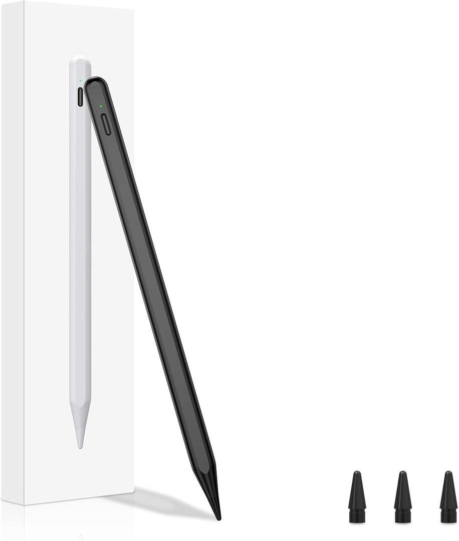Stylus Pen for iPad 11th Generation, 15H Working Time Tilt Sensitivity Palm Rejection Pencil for 2018-2025 iPad A16 11/10/9/8/7/6th, Pro 11"/12.9"/13 inch M4, Air 3/4/5/M2/M3, Mini 5/6/7 A17 Pro