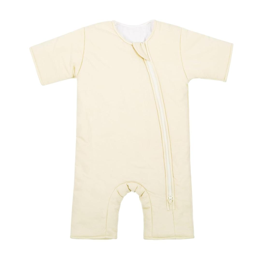 Baby Transition Sleep Sack 6-9 Months 100% Cotton Warm Thick Transition Swaddles for Newborns Infant Long Sleeve Sleep Sack with Feet Baby Wearable Blanket 2-Way Zipper Easy Diaper Changes (Light Yellow)