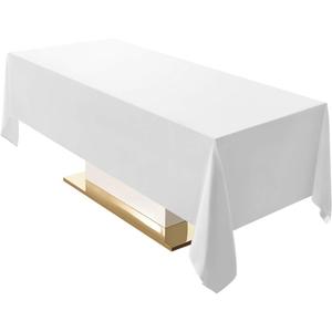Surmente White Rectangle Tablecloth 60 x 120-inch Rectangular Polyester Table Cloth for Weddings, Banquets, or Restaurants (60x120 in, 1 Pack, White)