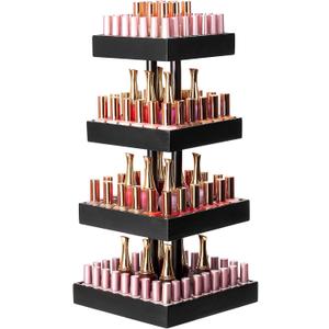 Homde Nail Polish Organizer for 86-123 Bottles, 360 Rotating Nail Polish Rack Holder, Display Storage Shelf for Fingernail Stand and Essential Oil, Gifts for Women Girls- Bamboo,Black