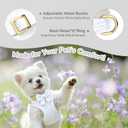 Small Dog Collar Harness and Leash Set with Bowtie, Adjustable Dog Harness Collar and Leash Set with Secure Metal Buckle, Breathable Cotton Adjustable Pet Puppy Harness, Easy Walk Harness, S(14-18.9")