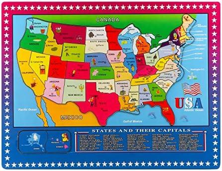 Joqutoys Wooden USA Map Puzzle, 46 Pieces US Map Puzzle for Kids, Educational Geography Puzzles United States Map Puzzle for Boys Girls Birthday Gift