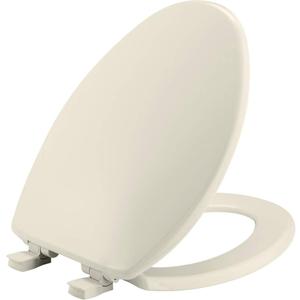 Bemis 7300SLEC Slow Close Toilet Seat, Easy Clean Hinges and Durable Plastic Seat, Made in USA, Elongated, Biscuit