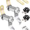 RV Locks for Storage Door 1 1/2 INCH, Camper Storage Locks for Travel Trailer Compartment Cabinet Drawer with Keys 1 1/2", Pack of 2 Locks with 4 Keyed Alike with Manual