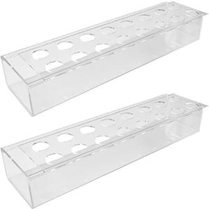 Koretech 4 Pack Acrylic Flower Vase Rectangular, Long Clear Vase,Flower Vases for Centerpieces, Floral Low Vases for Dining Table Reception, Home Party and Weddings, 4 Pack, Rectangular