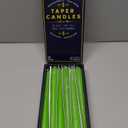 Natural Green 10 Inch Taper Candles - Pack of 12 Premium Unscented, Dripless & Smokeless Hand-Dipped Candles for Birthday, Wedding or Dinner Decorations and Formal Candlelighting