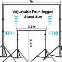 Backdrop Stand 10x7 FT, Adjustable Photography Background Stand for Parties, Photo Video Studio, Portable Photo Booth Kit with Carrying Bag, 6 Backdrop Clamps & 2 Stand Bags