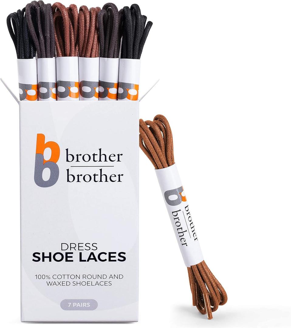 BB BROTHER BROTHER (7 Pairs Colored Oxford Dress Shoe Laces | Shoe Strings 36’’ (91 cm)