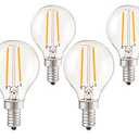 CTKcom 2W G45 Candelabra LED Bulbs Dimmable(4 Pack)- E14 Base Vintage Edison Incandescent Bulb 20W Equivalent 2700K Warm White Lamp for Home, Pendant Lights, Sconces, Antique Light Fixtures 110V~130V AC