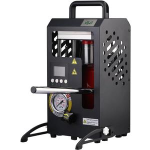 10 Tons Heat Press Machine with 5.9" X 5.9" Dual Heated Plates Manual Press with LCD Digital Display Screen & Precise Pressure Gauge 110V/220V