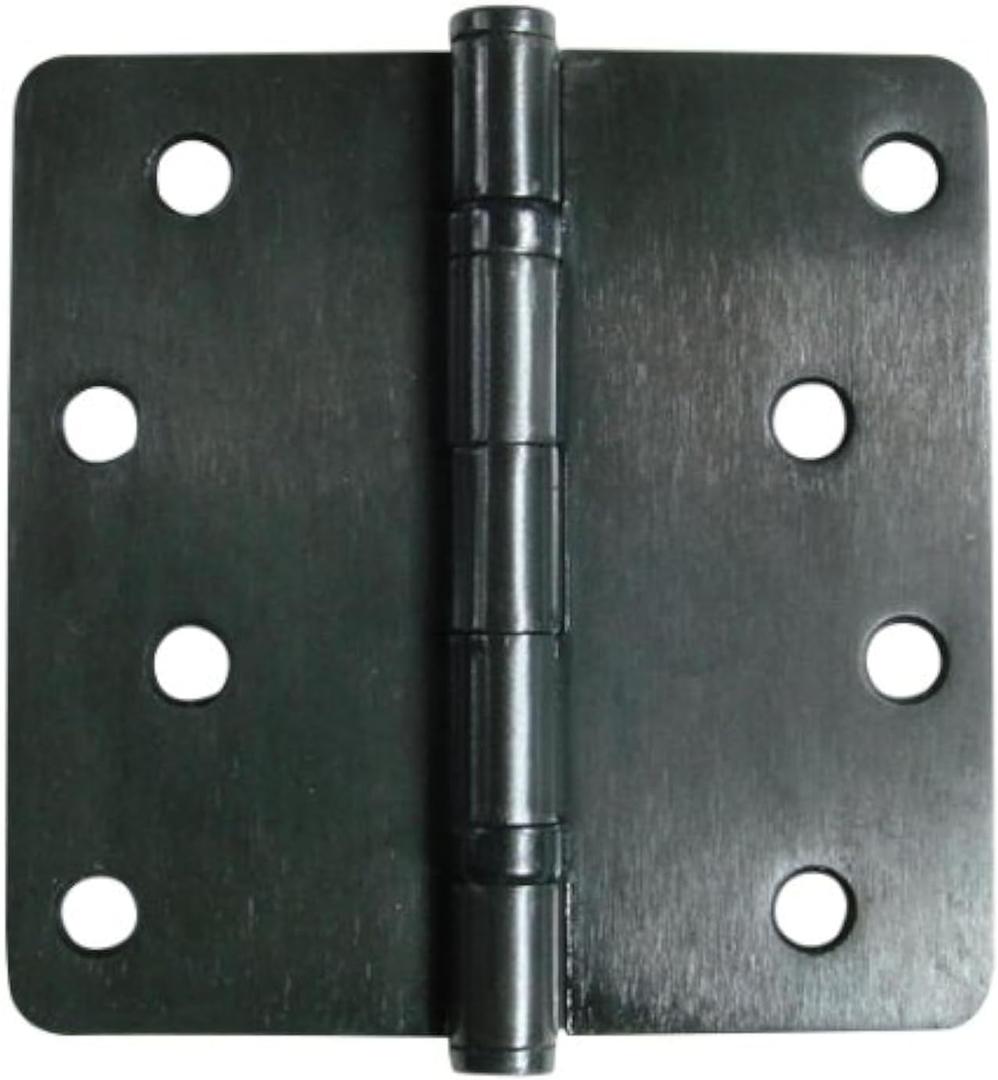 Hinge Outlet 4 Inch with 1/4 Inch Radius Ball Bearing Door Hinges, Heavy-Duty Steel, Removable Pin (Oil Rubbed Bronze, 2 Pack)