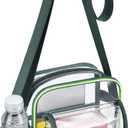 SPODEARS Clear Crossbody Bag for Stadium Events & Concerts - Adjustable Shoulder Strap Purse with 1 Bottle Holder (Medium, Forest Green)