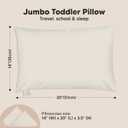 KeaBabies Toddler Pillow with Pillowcase, Jumbo 14X20 - Soft Organic Cotton Toddler Pillows for Sleeping - Machine Washable - Perfect for Travel, Toddler Bed Set (Clay)