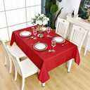 Red Rectangle Tablecloth Waterproof Stain Resistant Wrinkle Free Table Cloth 210GSM Polyester Wipeable Table Cover for Party, Banquet, Indoor and Outdoor use - Rectangular/Oblong, 60 x 84 inch