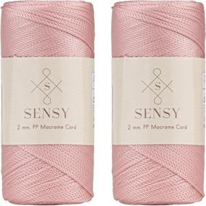 Sensy Premium 2 Pack of 2mm 251 Yards Polyester Rope 100% Polypropylene Cord Macrame Cord 2mm Crochet Bag Cord Macrame Rope Crochet Thread Gift for Knitter (Pink)