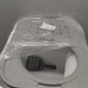 IRIS USA Cat Litter Box, Large Cat Box Enclosure, Top Entry with Litter Catching Lid, Enclosed with Scoop, White/Gray