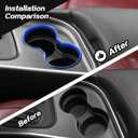 JeCar Front Cup Holder Cover Trim Interior Accessories Compatible with 2015-2020 Dodge Challenger (Blue)