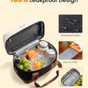LOVEVOOK Insulated Lunch Bag for Women - Cute Lunch Box Cooler for Work, Picnic, and Beach, Black