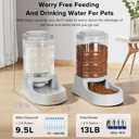 Kenond 9.5L Dog Feeders and Water Bowl Set for Large Dogs, 2.5 Gallon Automatic Water Dispenser, Gravity Dog Food Dispenser