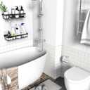 Moforoco Shower Caddy Shelf Organizer Rack, Self Adhesive Black Bathroom Shelves Basket, Home Farmhouse Wall Inside Organization and Storage Decor Rv Accessories, First Camper Apartment Essentials