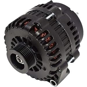 A-Team Performance AD244 Style 220 Amp Alternator - High Output LS One-Wire Alternator - Chrome Finish Automotive Upgrade - Compatible with Chevrolet BBC, SBC & GM Diesel Engines - Black