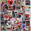 2 x Hockey Stickers |50 Pcs Field Hockey Waterproof Vinyl Decals for Water Bottles Laptop Luggage Cup Computer Mobile Phone Skateboard Guitar Dcor