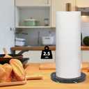 Buruis Wood Paper Towel Holder, Marble Base Modern Decorative Countertop Standing Rolls Holder for Kitchen, Toilet, Pantry and Bathroom (Marble Base Black)