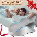 Memory Foam Ergonomic Wedge Pillow, Reading Pillow for Bed, Headboard Pillow Support for Back Pain, Acid Reflux & Sitting Up, Ideal for Massage with Removable Cover-Grey