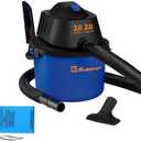 Koblenz WD-2L Portable Wet Dry Vacuum, 2-Gallon 2 PHP Suction Plus Blower Vacuum Cleaner for Liquids, Dust, Pet Hairs, 10' Reach, Ideal for Home, Car, Garage, Shop, Accessories Included, Blue/Black