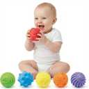 6 Pack Textured Sensory Balls - CatchingToys for Babies 6-12 Months & Toddlers 1-3, Soft BPA Free Squeeze Balls Set for Tactile Senses Development, Infant Massage Ball Gift