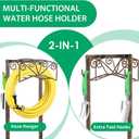 TomCare Garden Hose Holder Upgraded Heavy Duty Metal Water Hose Holder Holds 160 FT Hoses Sturdy Hose Reel Freestanding Outdoor Hoses Storage Hanger for Outside Yard Lawn