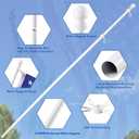 BONWIN White Flag Pole Kit for Outside House, 6FT Thickened Stainless Steel Wall Mount Flag Pole for 3x5'/ 4x6' Flag, 1" Anti-Wrap Spinning Flag Ring Clips & 2-Position Bracket Holder for Porch Yard