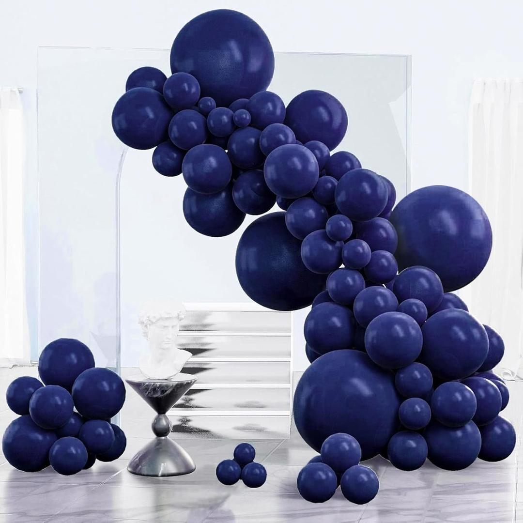 PartyWoo Navy Blue Balloons 152pcs Different Sizes of 18 12 10 5 Inch Dark Blue Balloon Arch Kit Garland for Graduation Wedding Sports Baby Shower Birthday Bachelorette Party Decorations Blue-Z90